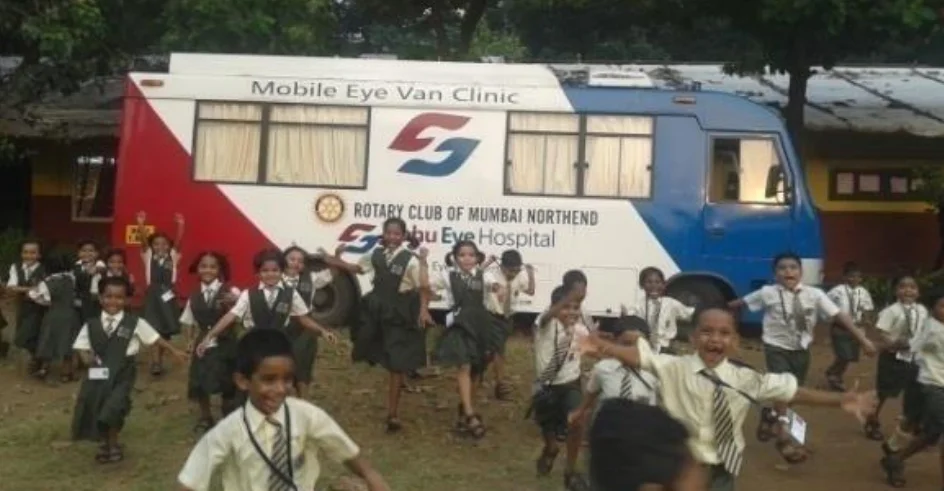 Sahu Eye Hospital mobile van providing community eye care services