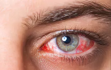 Close-up of human eye showing iris and pupil detail